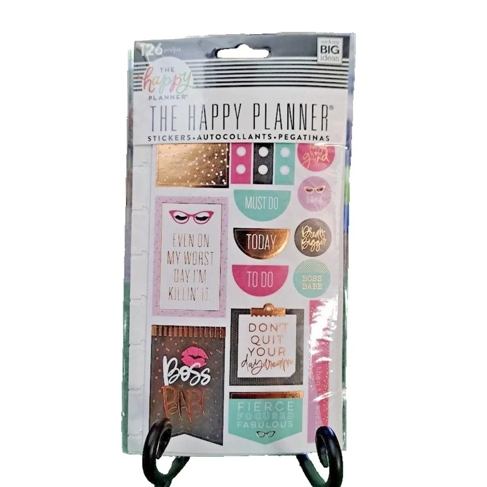 Lot of 6 The Happy Planner MAMBI Stickers, Accessories, Pen Case Goals Boss Babe